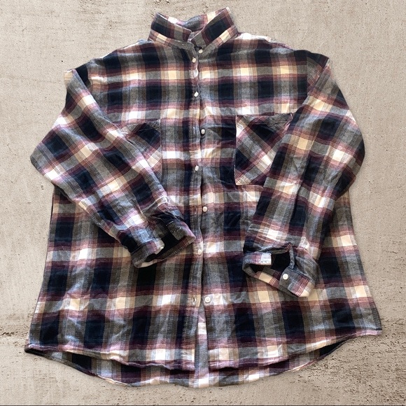 Plaid Cotton Light Flannel Button Down Shirt - Picture 7 of 7